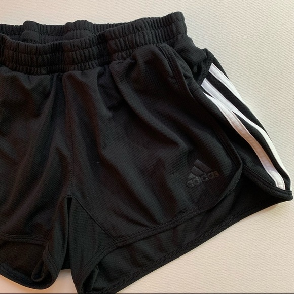 Adidas Shorts Black White Side Stripes Sz S - Picture 3 of 8